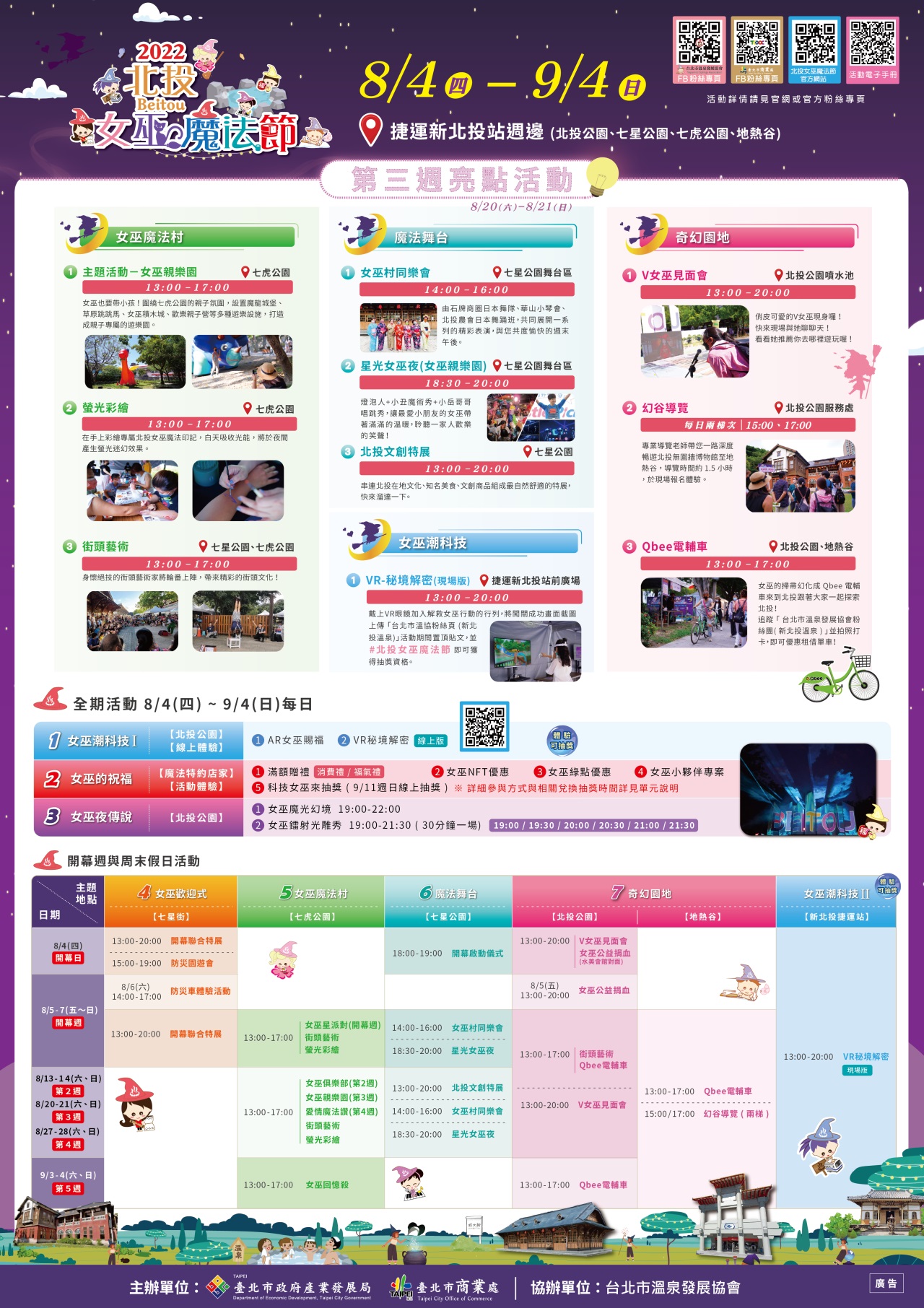 【2022北投魔女マジックフェスティバル】第3週の見どころ~夏限定の北投マジカルツアー残り21日!